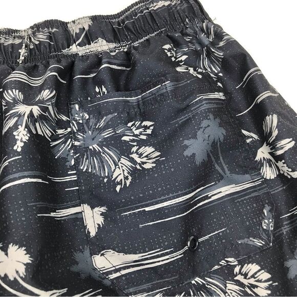Ocean Pacific Dark Blue Light Blue Tropical Print Swim Trunks - Picture 7 of 10